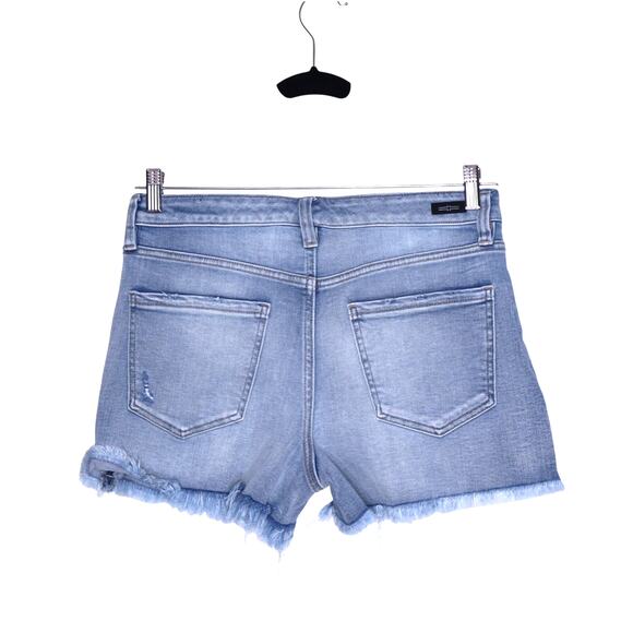 LIVERPOOL High Rise Christine A Line Fray Denim Shorts Rochester Blue Women's 6 - Picture 3 of 11